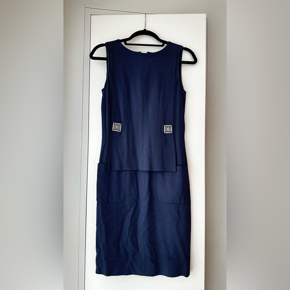 CHANEL Navy Sleeveless Dress